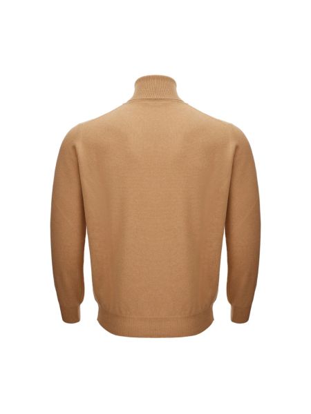 Jersey cuello alto de lana con cuello alto de tela jersey Kangra beige
