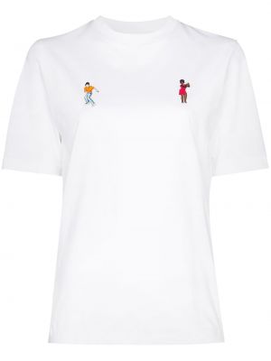 Camiseta con bordado Kirin blanco