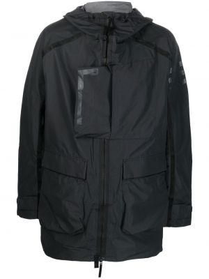 Палто с качулка с принт Adidas черно