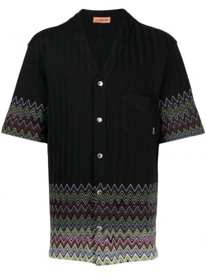 Βαμβακερό πουκάμισο με σχέδιο Missoni μαύρο
