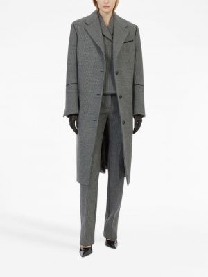 Vlněné rovné kalhoty Ferragamo šedé