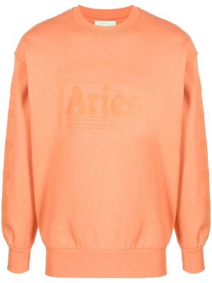 Sweatshirt mit stickerei Aries orange