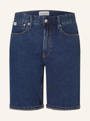 Szorty jeansowe bawełniane Calvin Klein Jeans niebieskie