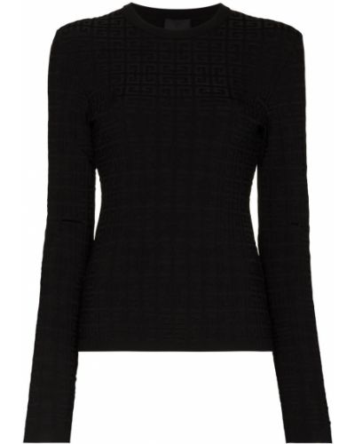 Jersey de tela jersey de cuello redondo Givenchy negro