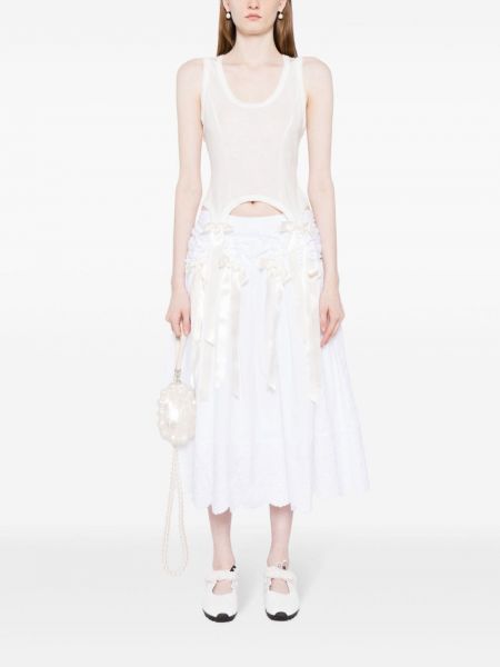 Bavlněné sukně s mašlí Simone Rocha bílé