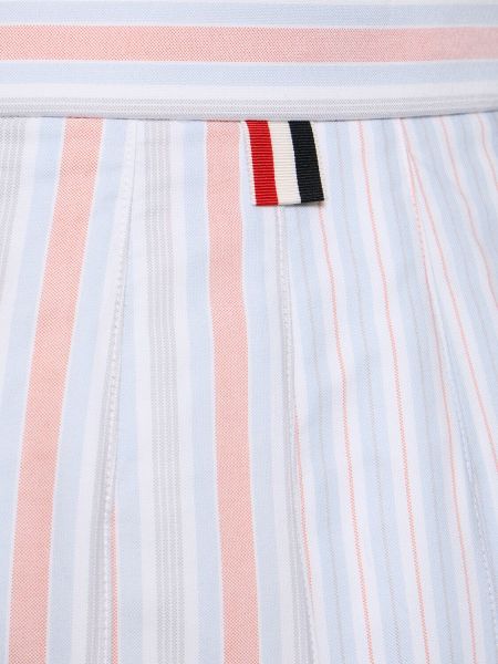 Mini spódniczka bawełniana w paski plisowana Thom Browne