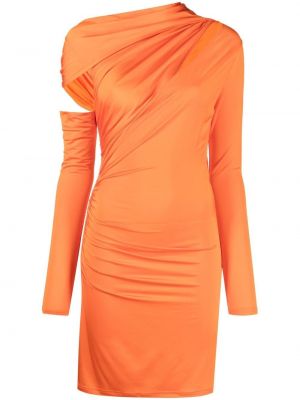 Viskózové dlouhé šaty s dlouhými rukávy Cult Gaia - oranžová