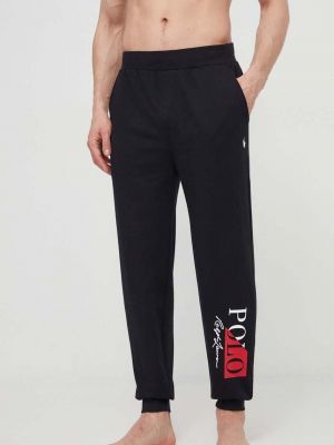 Spodnie sportowe z nadrukiem Polo Ralph Lauren czarne