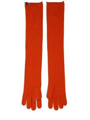 Pletené kašmírové rukavice Extreme Cashmere oranžové
