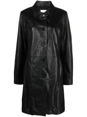 Kožený kabát Loulou Studio čierna