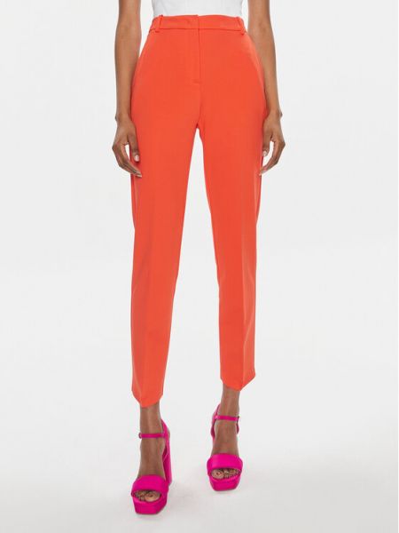 Bavlnené priliehavé nohavice Pinko oranžová
