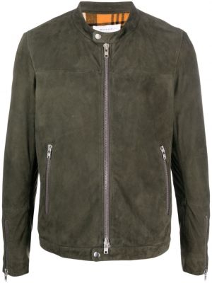 Semišová kožená bunda na zip S.w.o.r.d 6.6.44 zelená