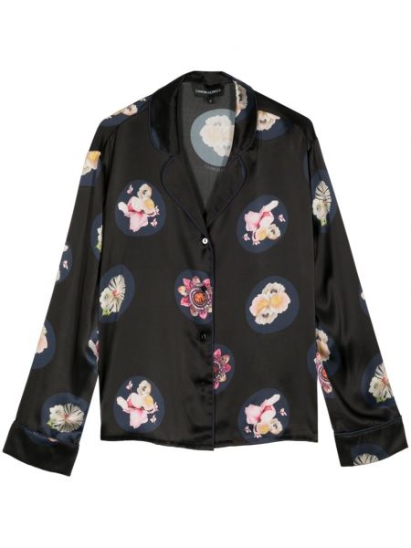 Svilena srajca s cvetličnim vzorcem s potiskom Cynthia Rowley črna