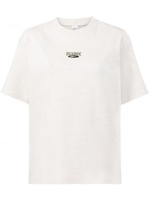 Bavlněné tričko s výšivkou Reebok bílé