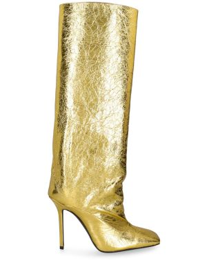Usnjene škornji čez koleno The Attico zlata