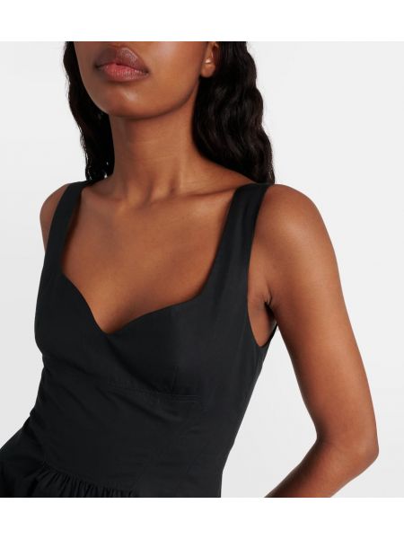 Pamučna pamučna midi haljina Alexander Mcqueen crna