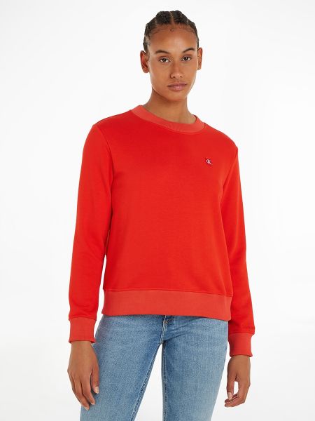 Sudadera de algodón Calvin Klein rojo
