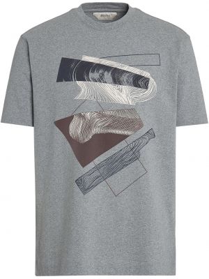 Camiseta con estampado con estampado abstracto Z Zegna gris