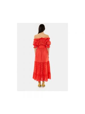 Sukienka długa koronkowa D.exterior czerwona