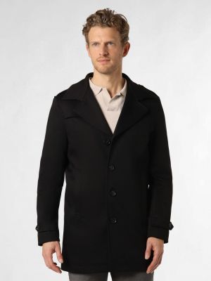 Czarny płaszcz bawełniany Finshley & Harding