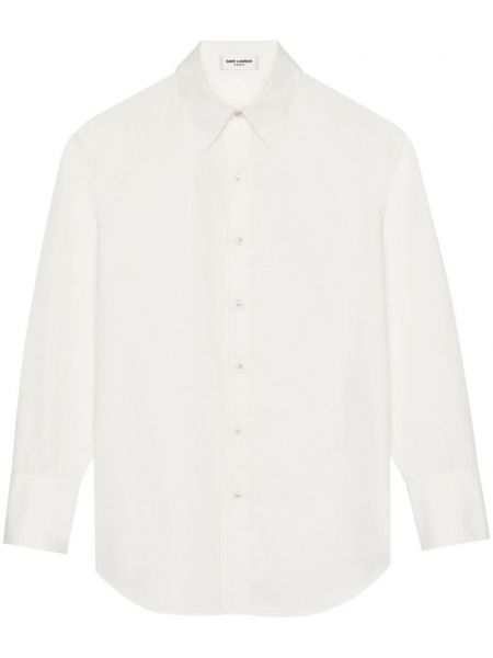 Langes hemd aus baumwoll Saint Laurent weiß