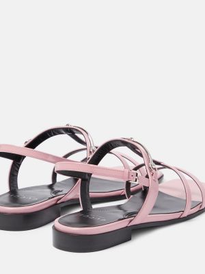 Kožené sandály Gucci růžové