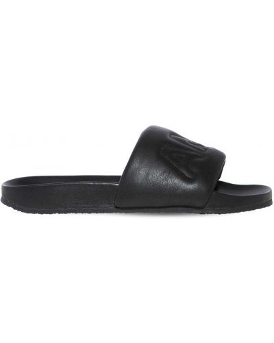 Prešívané kožené sandále Ambush čierna