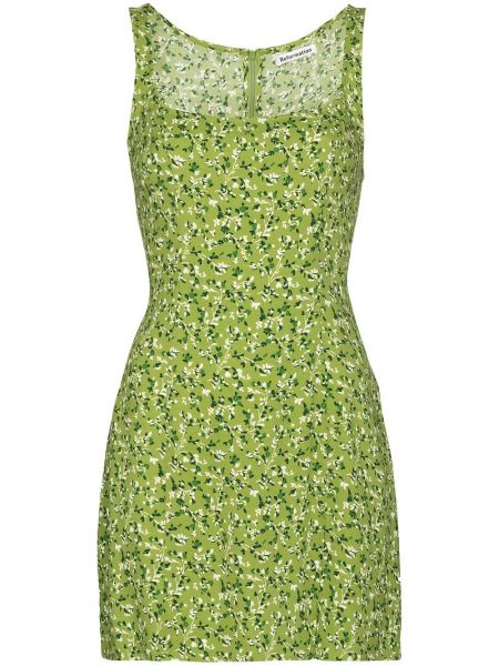 Mini vestido de flores con estampado Reformation verde