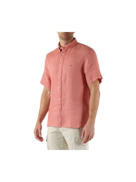 Camisa de lino Tommy Hilfiger rosa