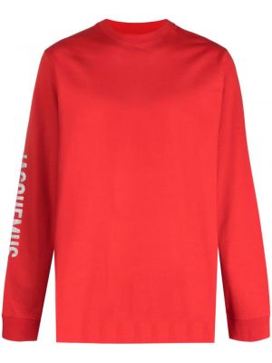 Тениска с принт Jacquemus червено