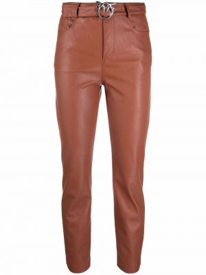 Pantalones de cuero Pinko marrón