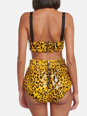 Sutien din piele cu imagine cu model leopard Dolce&gabbana galben