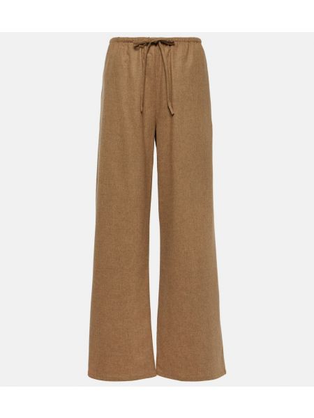 Бежевые кашемировые шерстяные брюки Asceno
