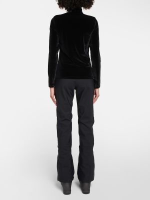Velurový sveter na zips Fusalp čierna