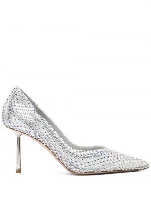 Pantofi cu toc de cristal Le Silla argintiu