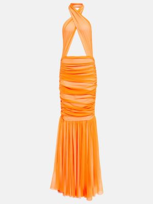 Dlouhé šaty Norma Kamali oranžové