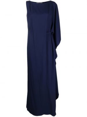 Večernja haljina s draperijom Alberta Ferretti plava