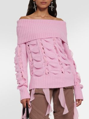 Vlněný svetr Blumarine růžový