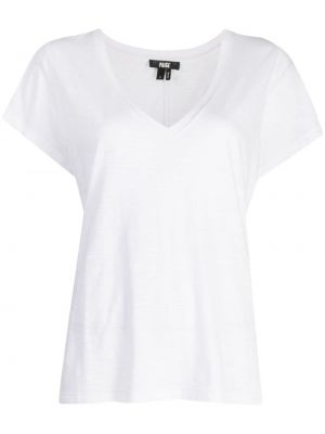T-shirt con scollo a v Paige bianco