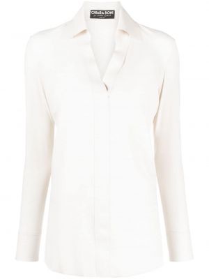 Риза с v-образно деколте Chiara Boni La Petite Robe бяло