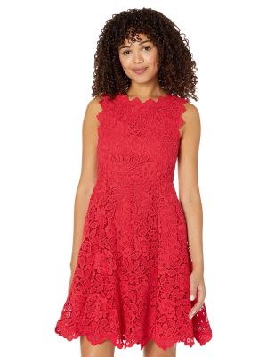 Кружевное платье в цветочек Kate Spade New York красное