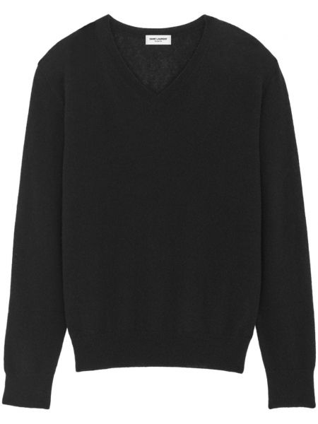 Кашмирен копринен пуловер Saint Laurent черно