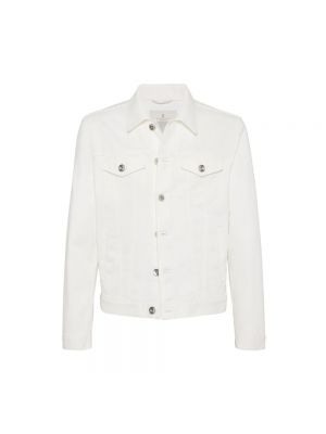 Biała kurtka jeansowa Brunello Cucinelli