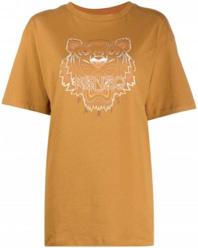 Camiseta con estampado con rayas de tigre Kenzo marrón