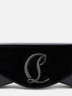 Usnjena lakirana usnjena pisemska torbica Christian Louboutin črna
