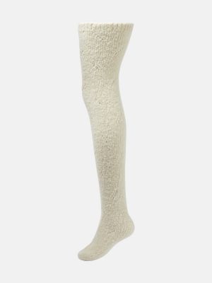 Кашмирени чорапи под коляното Loro Piana бяло