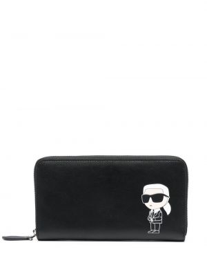 Czarny portfel skórzany Karl Lagerfeld