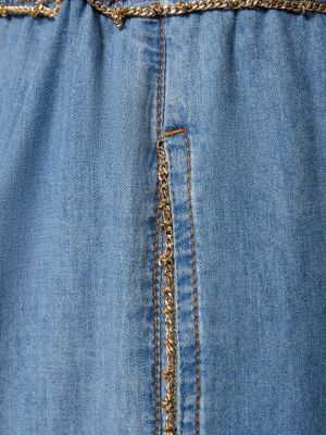 Voľné nohavice s výšivkou Ermanno Scervino modrá