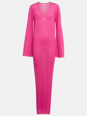 Вълнена макси рокля Rick Owens розово