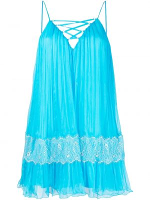 Svilena mini obleka Nissa modra